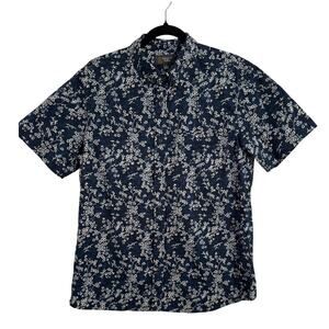 Wallin & Bros Men's Size Lg‎ Tropical Resort Floral Button Down Stretch Shirt